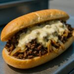 Philly cheesesteak from street food cart in the United States