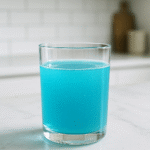 Does the blue salt trick really work - bright blue spirulina drink close-up