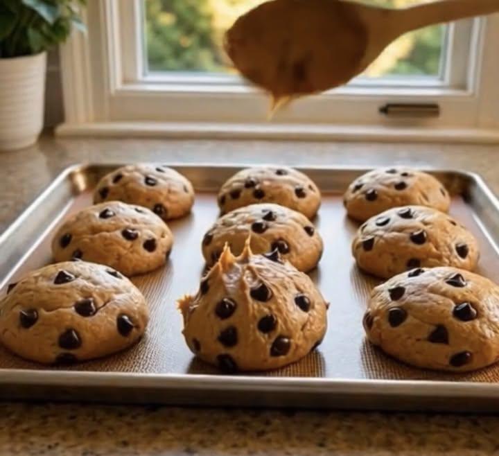 Peanut Butter Stuffed Chocolate Chip Cookies 🍪🥜🍫