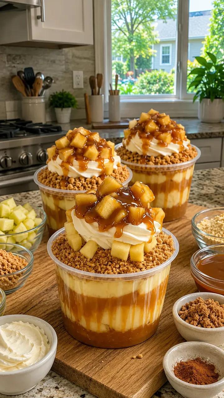 Easy No-Bake Caramel Apple Dessert Cups